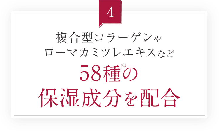 58種の保湿成分を配合